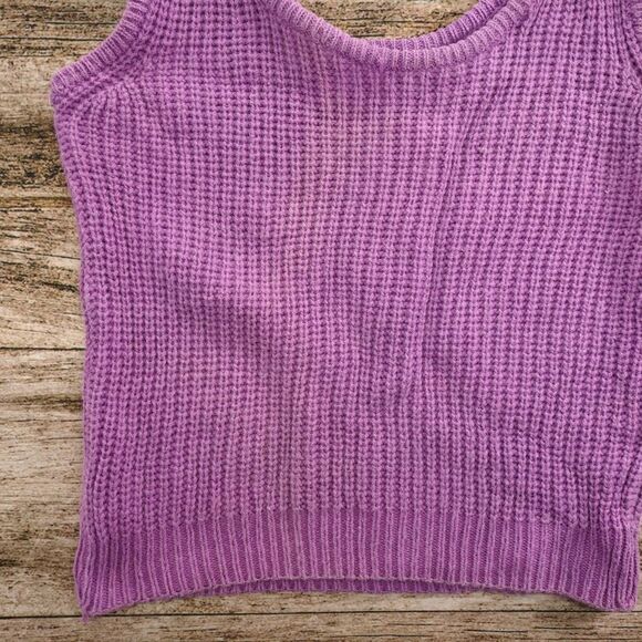 Gerard Works Women's Size Small Cable Knit Purple Tank Top Shirt #1386 - Picture 4 of 7